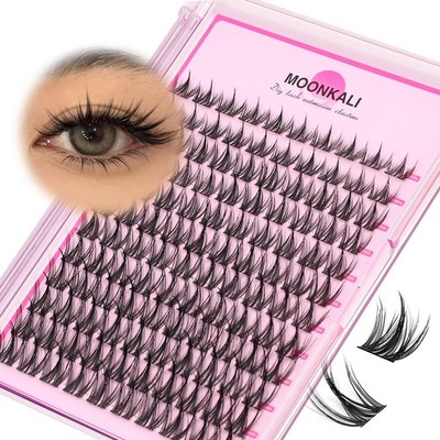 Natural Lash Clusters Wispy Fairy Eyelash Extensions 1016MM CC Curly Manga Ey...