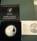 2022 W Burnished Silver Eagle w/ OGP 1oz .999 pure silver Dollar West Point