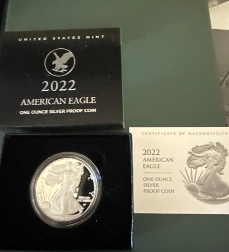 2022 W Burnished Silver Eagle w/ OGP 1oz .999 pure silver Dollar West Point