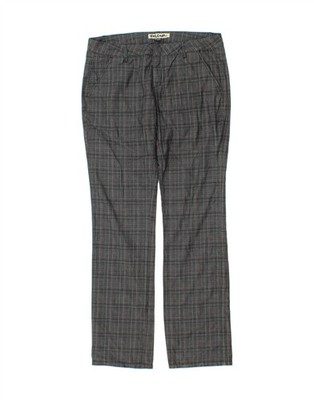 Volcom Damen gerade Chino Hose US 7 Medium W32 L32 grau kariert CM21