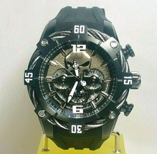 INVICTA 33163 Marvel Men's Black PUNISHER 50mm Bolt LE/4K Quartz Chrono Strap