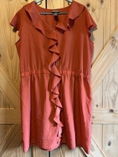Miss Tina Plus Size Orange Ruffled Zip Up Sundress 2XL 20. Light Beachy Summer