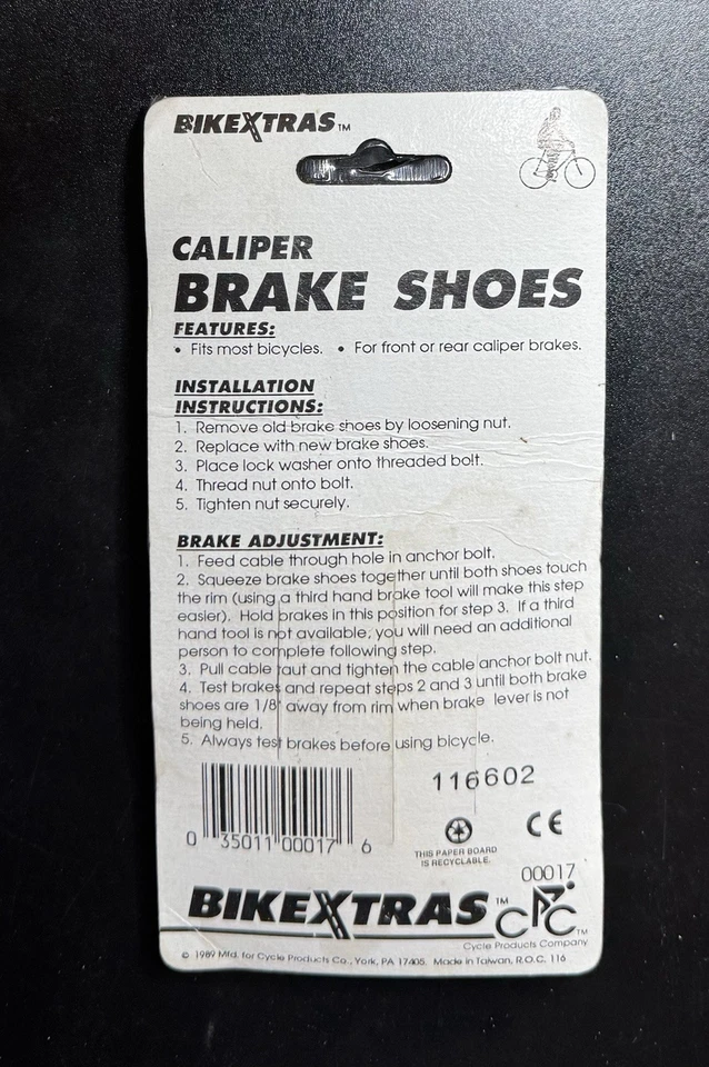 Paquete de 4 pastillas de freno de pinza vintage 1989 ajuste universal, por Cycle Product Company Foto 2 de 2