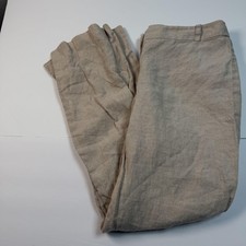 Ann Taylor LOFT Petites Pants Womens 8P Beige Linen Kate Petite Work Flare