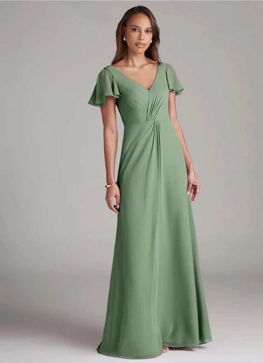 ebay green bridesmaid dresses Sleeveless Chiffon for sale dark emerald green color