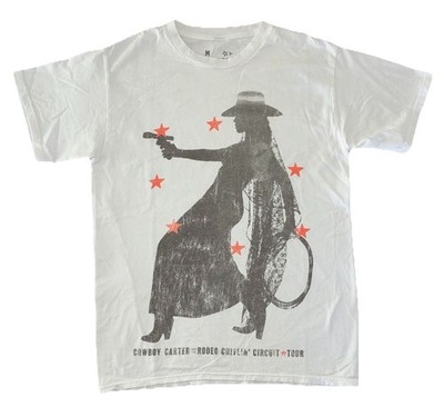 Beyonce Most Wanted Tee M White Cowboy Carter Tour 2025 Merch NEW *flaw