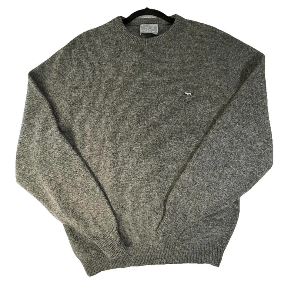 Vintage Le Tigre Sweater Adult Size XL Gray Long Sleeve Wool Blend Casual USA - Image 2 of 4