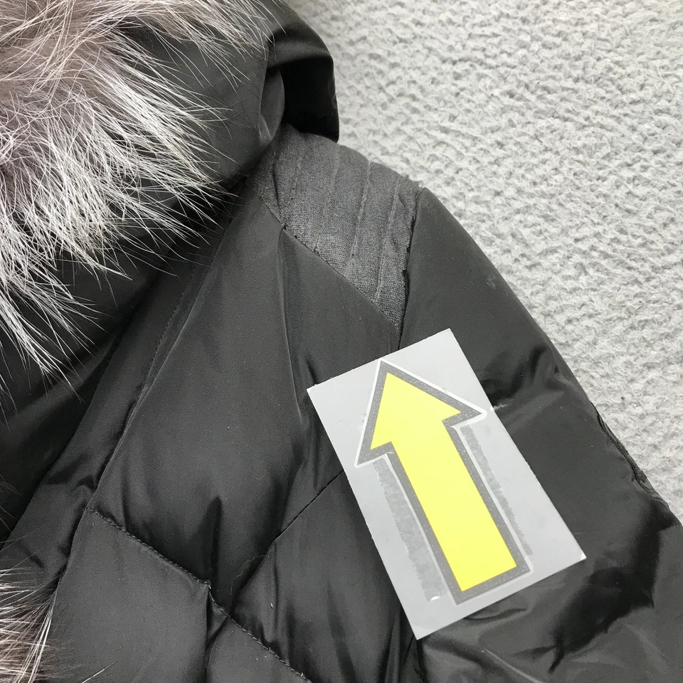 Nicole Benisti вниз парка куртка женщин средний полный молнии черный выстеганный мех отделки - Изображение 4 из 4