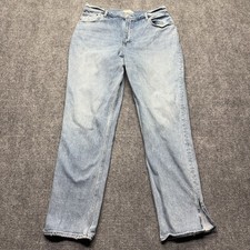 Abercrombie Fitch Jean Women 33/16L Blue 90s Straight Ultra High Rise Light Wash