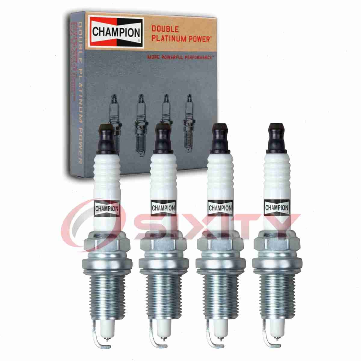 4 pc Champion Double Platinum Spark Plugs for 1984-1987 Jeep Wagoneer 2.5L zs