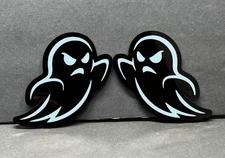 Halloween Ghost Car Emblem Badge, Custom Acrylic Car Fender/Trunk Decoration 2PC