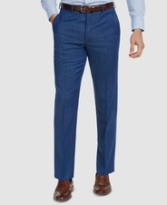 Michael Kors Men's Blue Modern-Fit Airsoft Stretch Suit Pants 33W 30L