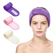 3Pcs Spa Headbands, Soft Microfiber Facial Headband for Women, Multicolor