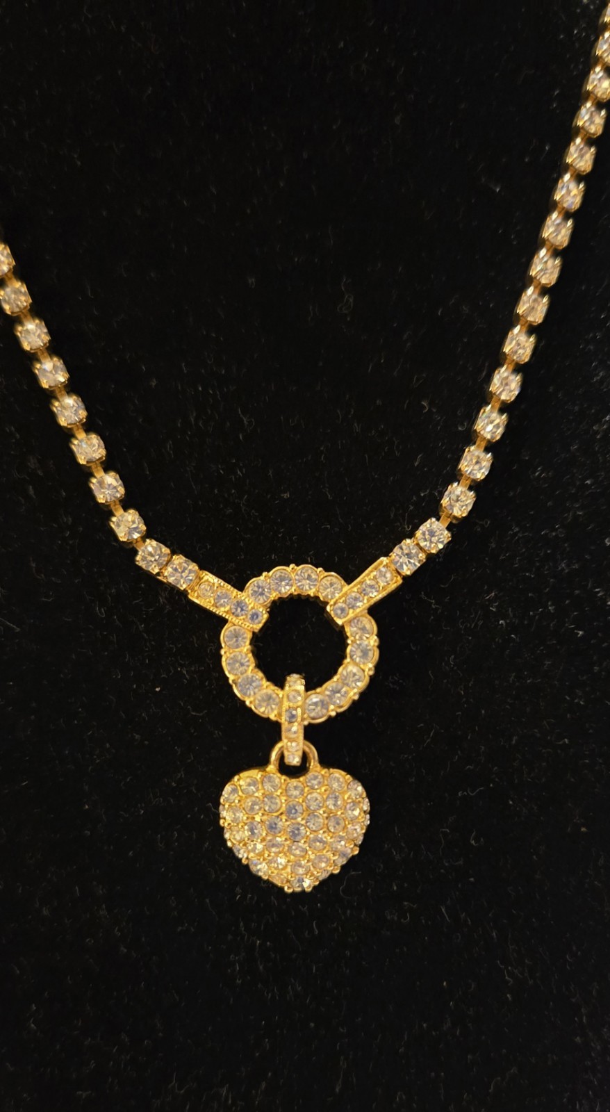 Heart Circle Dangle Clear Stone  Adjustable Neckl… - image 4