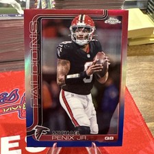 2025 Topps Chrome NFL Michael Penix JR Red White Blue #15 Falcons