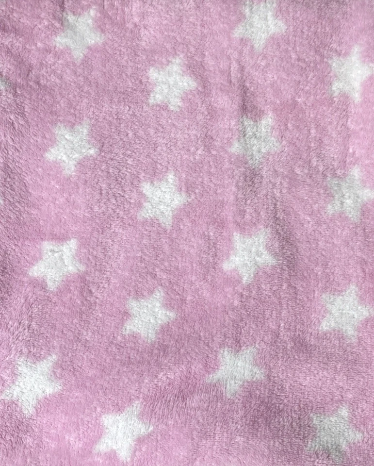 Snugly 粉色婴儿毯 睡熊 黄色 月亮 白色 星星 柔软 抓绒 Lovey — 第 3/3 张图片