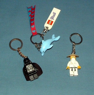 3 DIFFERENT LEGO KEYCHAINS / KEYRINGS - EXCELLENT USED CONDITION