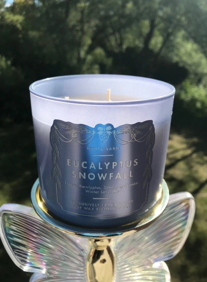 ¡NUEVO! Vela de 3 mechas Bath & Body Works EUCALYPTUS SNOWFALL - 14,5 OZ Foto 2 de 4