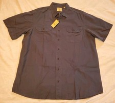 Red Head Brand Co Blue Short Sleeve Button Up Front Canvas Work Shirt Mens 2XLT