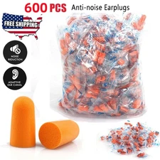 600pcs Ear Plugs Lot Bulk soft Orange foam sleep travel noise shooting earplugs