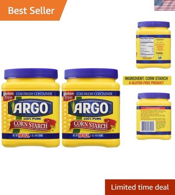 All-Natural 100% Pure Corn Starch, 16 Oz (Pack of 2) - Ideal for Sauces & Pies