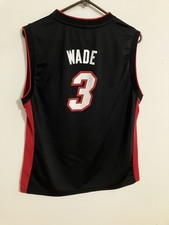 Adidas Miami Heat Jersey Road Dwayne Wade Youth XL Fits Mens Small Black 3