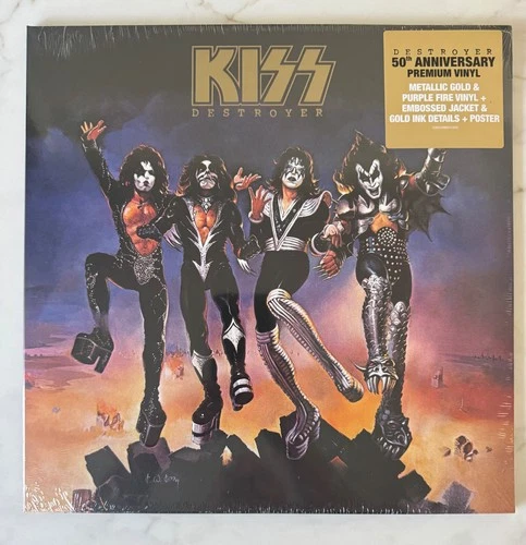 KISS 2026 Destroyer 50th Anniversary Premium GOLD & PURPLE COLORED Vinyl LP NEW