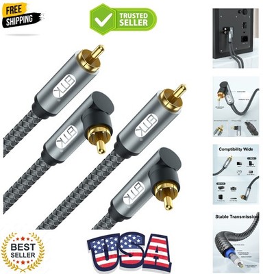 90 Degree RCA Cable, Male to Male Subwoofer Cable Right Angle Digital Coaxial...