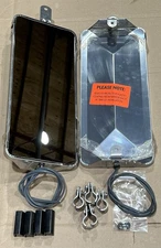 RETRAC 600835 7" X 16" Stainless Heated Truck Mirror Pyramid West Coast Pair NOS