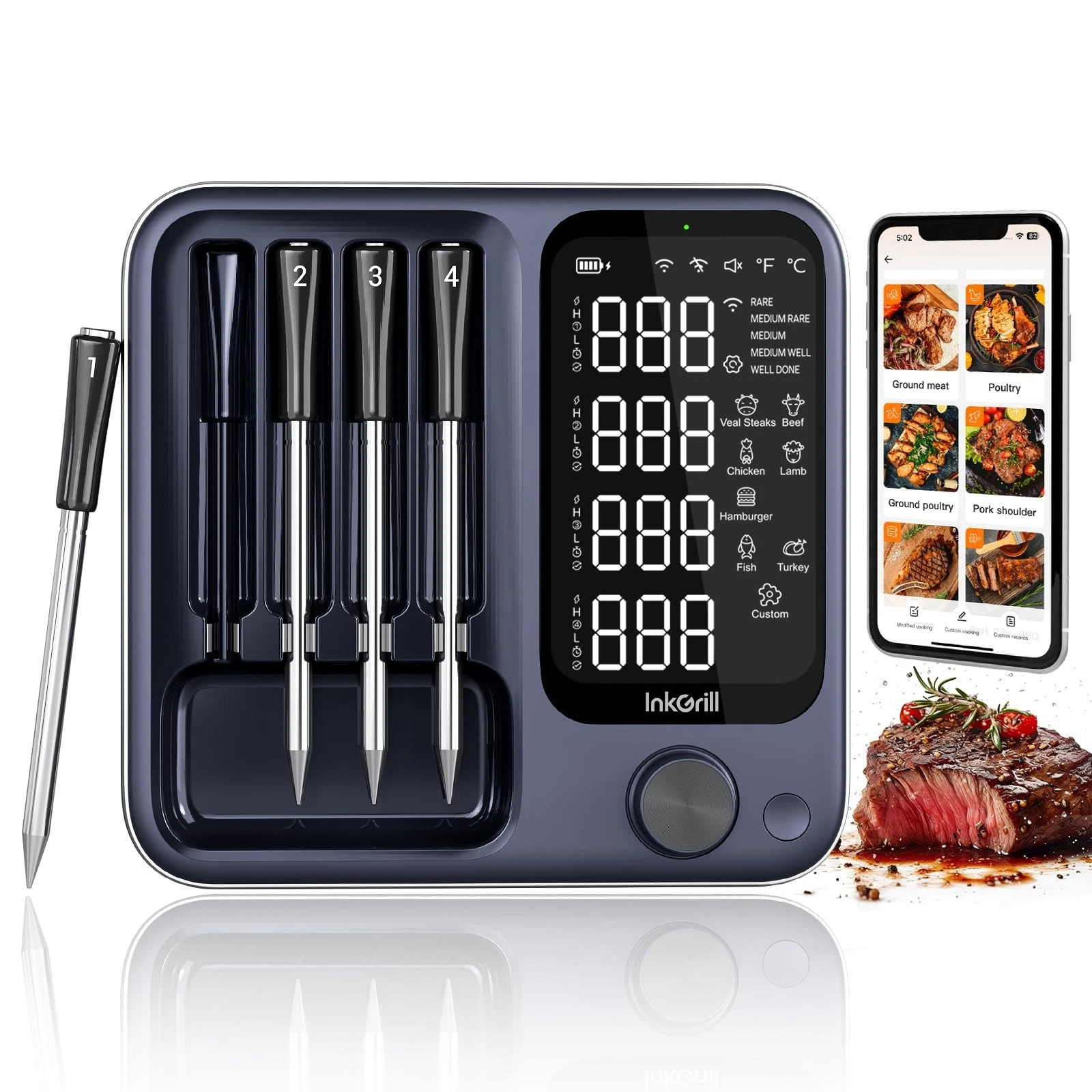 4Probes Smart Wireless Meat Thermometer with WiFi & Bluetooth, Digital Meat T...
Opens in a new wind
