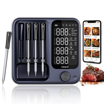 4Probes Smart Wireless Meat Thermometer with WiFi & Bluetooth, Digital Meat T...