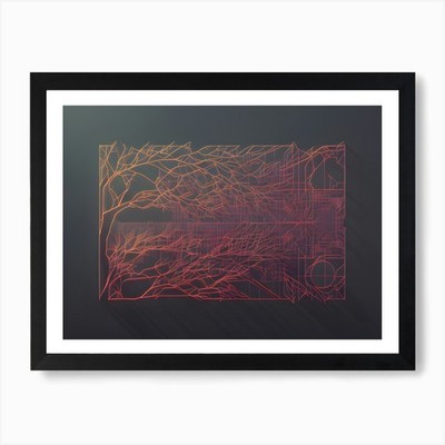 Abstrakter Baum Kunstdruck gerahmt Wandbild Poster Leinwanddruck Bild