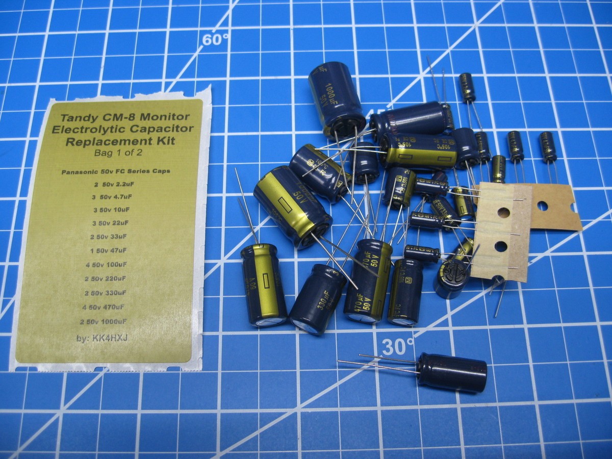 Kit Ricambio Condensatori Per Monitor Tandy CM-8 – Condensatori Premium
