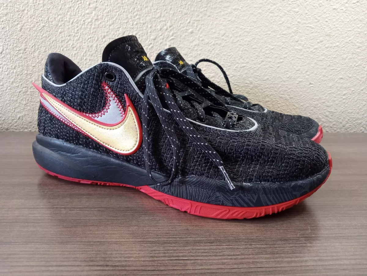 Nike LeBron 20 EP Miami Heat Size 10.5 DJ5422-001 Black Shoes *MISSING INSOLES*