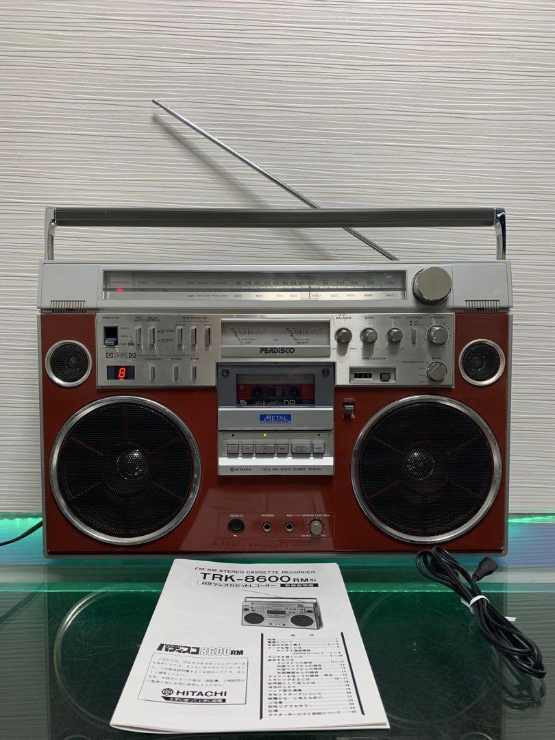 ラジオ・コンポ TRK-8600RM Radio Cassette Recorder Hitachi TRK-8600RM RED Paddisco FM AM Radio Cassette Recorder