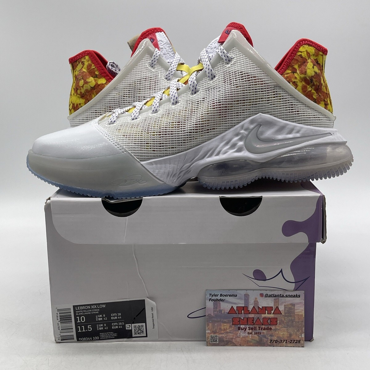 Size 10 Nike Flintstone x LeBron 19 Low Magic Fruity Pebbles (DQ8344-100)