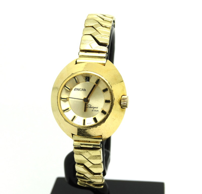 【稼動品】ENICAR時計 シルバー/ゴールド Yahoo!オークション -「enicar 手巻き」(エニカ) (あ行)の落札相場