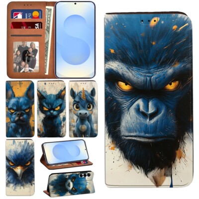 Passend für Samsung Galaxy S8/S9/S10/S20/S22/S23/S24/S25 Leder Wallet Cover Case