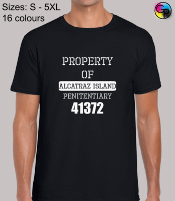 Property Of Alcatraz Cool Prison Jail Regular Fit T-Shirt Top TShirt Tee für Herren