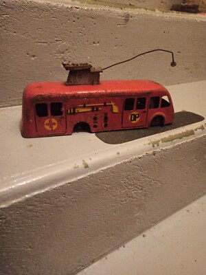 Camion de pompier rouge vintage - Modèle en métal fabriqué à