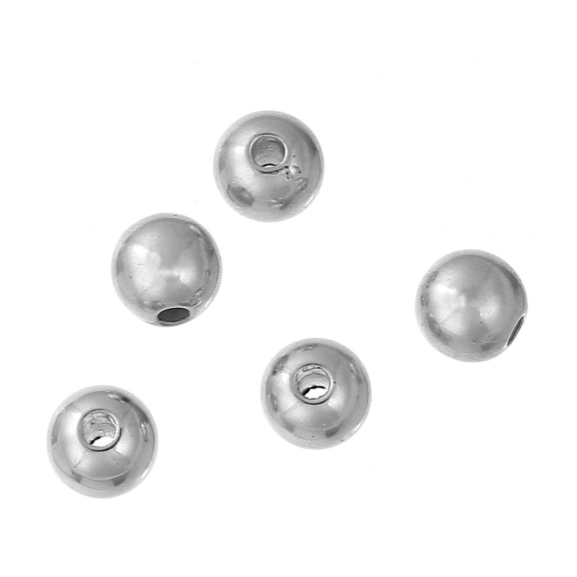 Silver Acylic Spacer Beads - 8mm Diameter - Metallic - Jewellery Making -100 Pcs