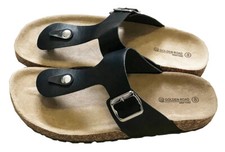 Women Thong Glitter Sandals Shoes Flip Flops Flat Summer Slipper Black 9