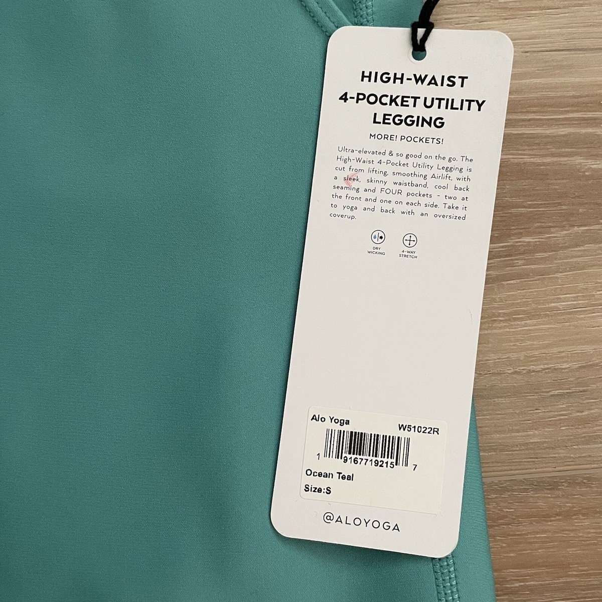 Alo High-Waist Airlift 4 Pocket Utility Legging In Ocean Teal S