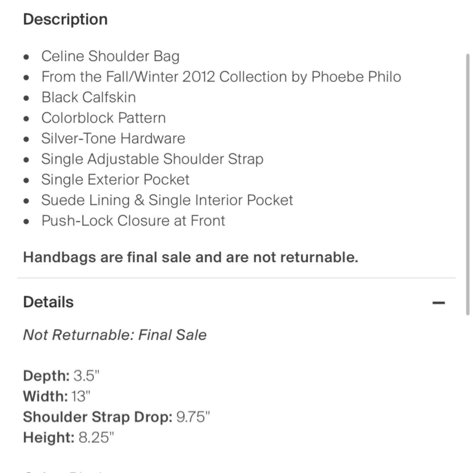 Borsa a tracolla da donna Celine pelle di vitello colorblock diamante nera blu designer