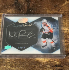 2016-17 UPPER DECK ICE SUPERB SCRIPT IVAN PROVOROV ROOKIE AUTO 07/49 RC