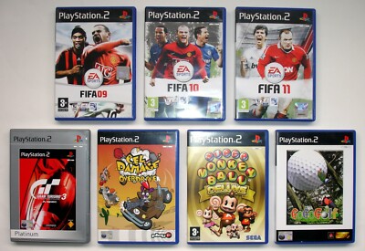 7 PS2 Playstation 2 Spiele: FIFA, Gran Turismo 3, Cel Damage, Super Monkey Ball