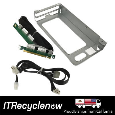X16 PCIe GPU 20'' Flex Riser Extender w/ Card Cage Bracket 2x 8pin Power Cable