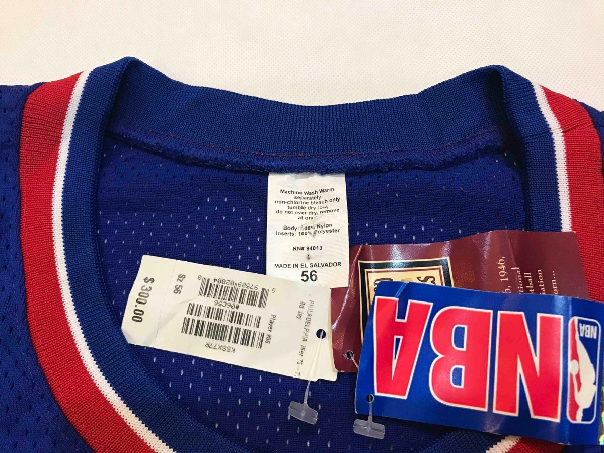 Mitchell & Ness NBA Philadelphia 76ers Sixers ERVING #6 Jersey Sz