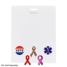 Badge Buddy Pin Holder - White Horizontal Card Backer to Display Badge Flair