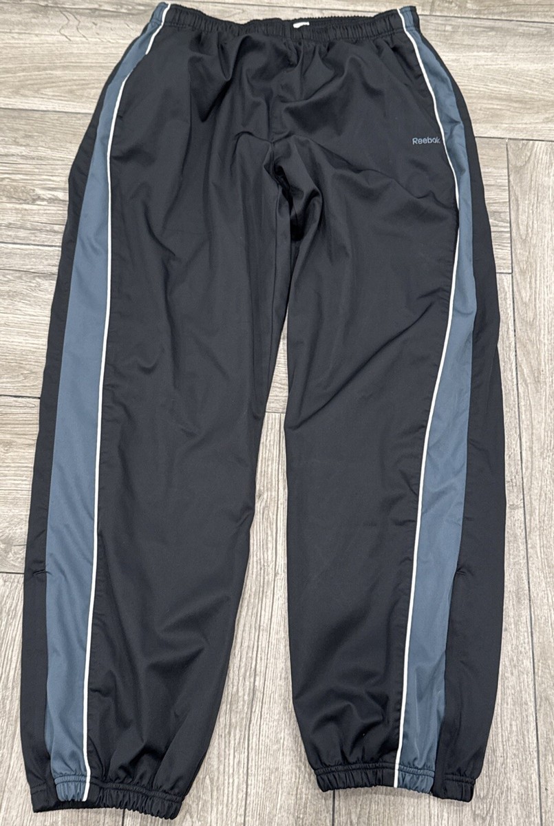 Reebok Mesh Lined Wind breaker Track Athletic Work out Pants Mens